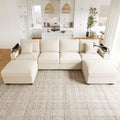 Discret canape gris clair rembourre en tissu design moderne