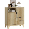 Meuble de rangement marron style contemporain, buffet a 2 portes 2 tiroirs