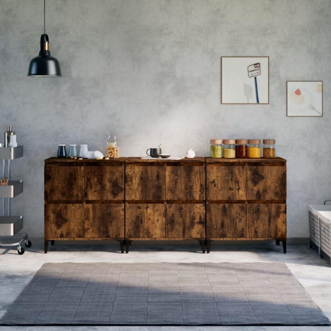 Commode fonctionnelle en chene et metal