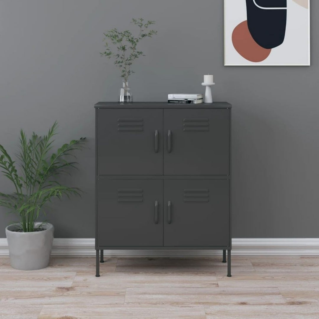 Spacieux buffet haut gris fonce