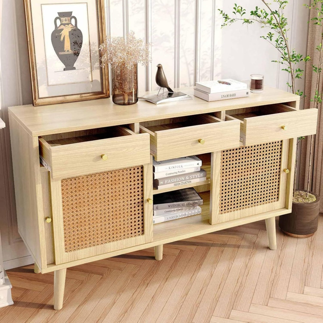 120 x 40 x 78 cm commode marron avec 3 tiroirs