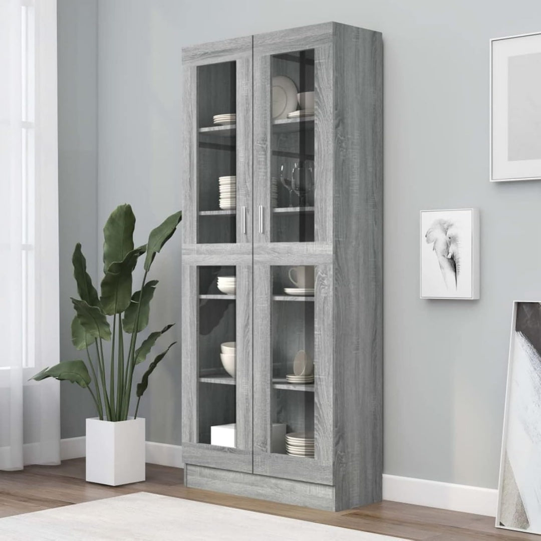 Vitrine gris 82.5 x 30.5 x 185.5 cm