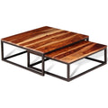Tables gigognes de style rustique marron