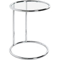 Bout de canape en acier et verre