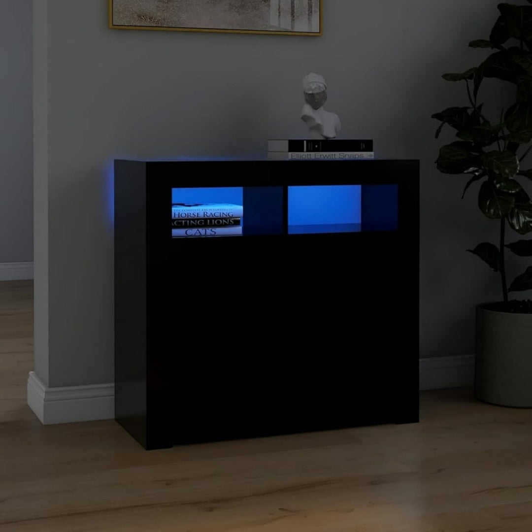 Buffet avec eclairage LED gris fonce 80 x 35 x 75 cm