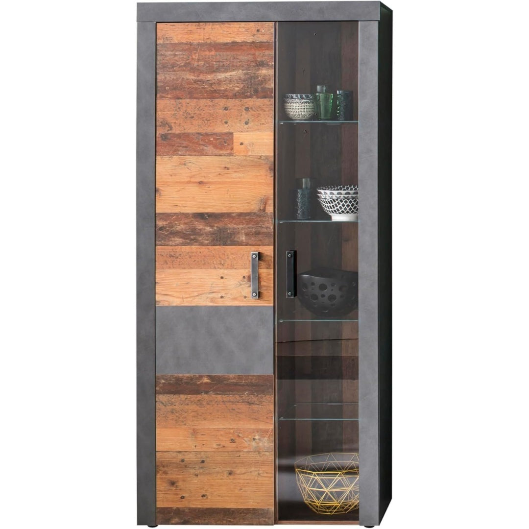 Armoire 20 cm de haut en bois gris fonce