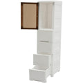 Gris clair ton bois, armoire a tiroirs style moderne