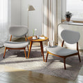 Fauteuil design moderne gris en bois massif