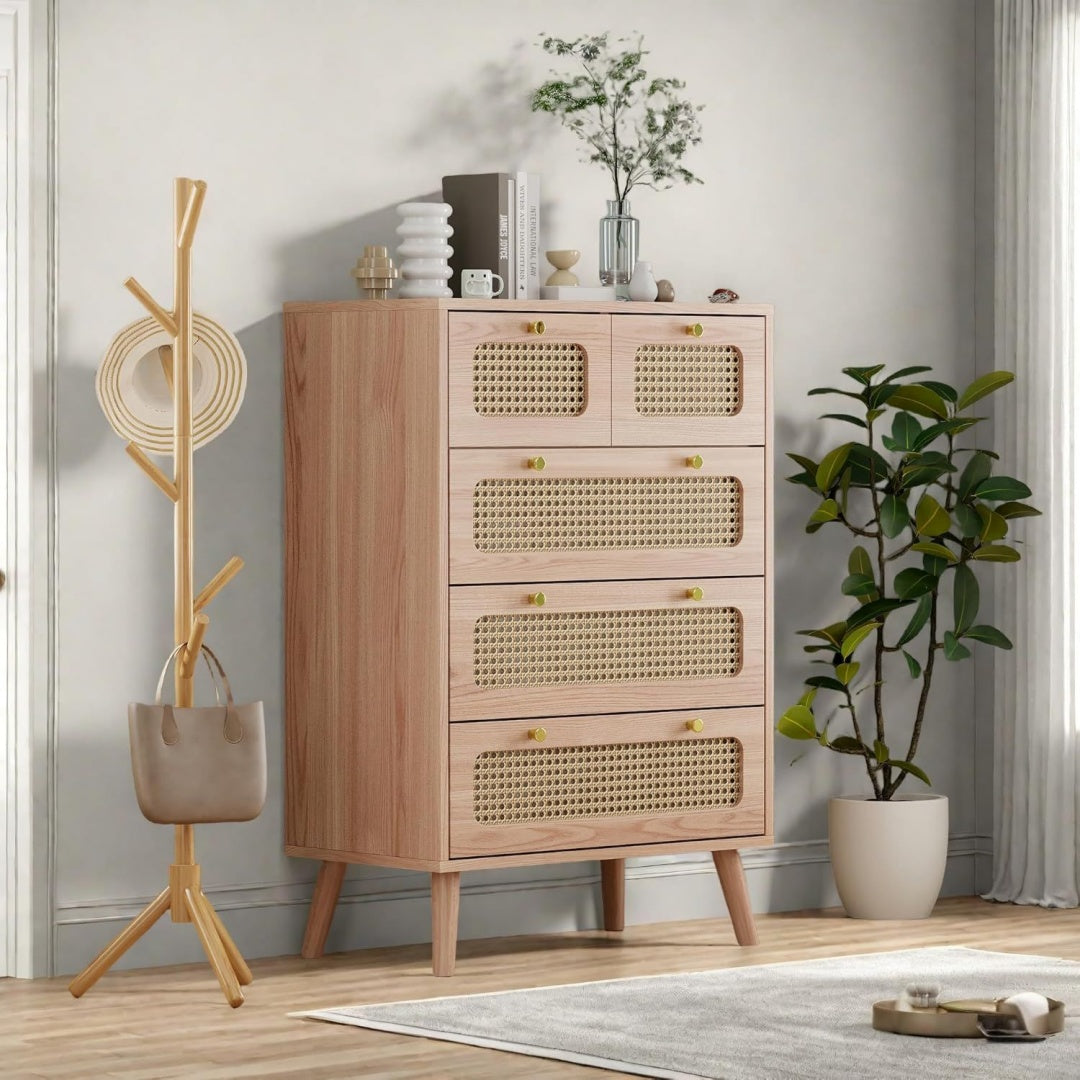 Chiffonnier gris, 30 x 100 x 69, 5 cm bois esprit rustique