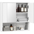Rangement meuble suspendu, gris clair avec deux portes, etageres reglables