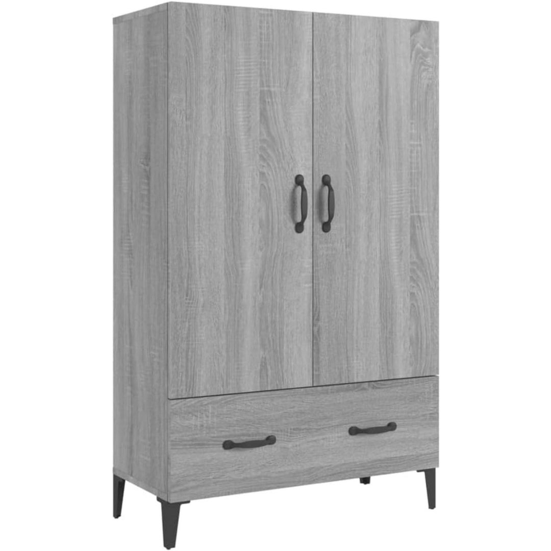 Enfilade gris fixation murale a 2 portes 1 tiroir bois ingenierie