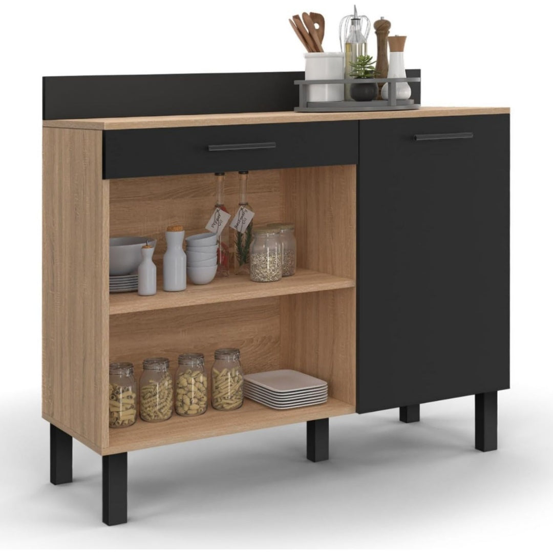 Buffet gain de place 100 x 93 cm gris fonce