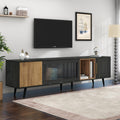 Meuble tele gris 200 cm, a 3 portes design moderne en verre