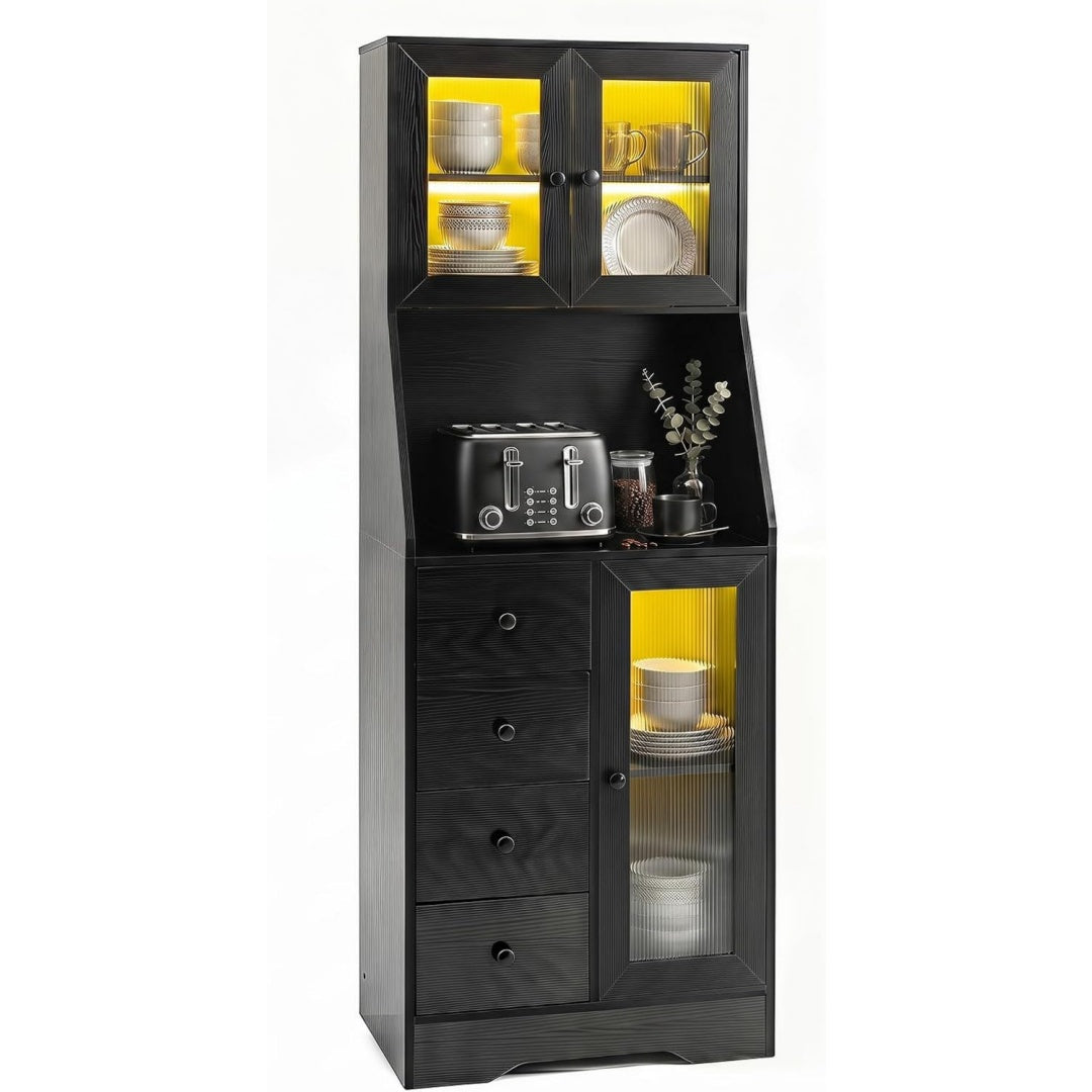 Buffet aux lignes contemporain noir