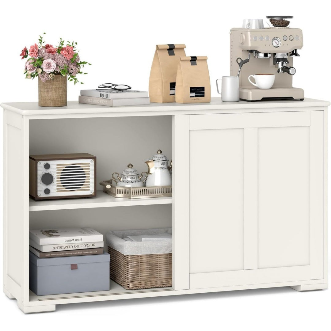 Buffet gris clair 106.5 x 33 x 60 cm avec 2 portes