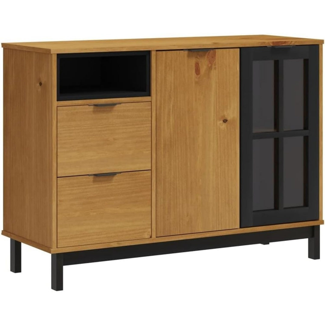 Buffet marron style rustique 2 tiroirs