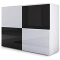 Commode gris en MDF, style contemporain, rangement spacieux