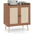 Marron buffet tresse a la main en bois