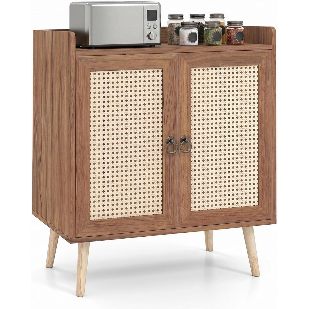 Marron buffet tresse a la main en bois