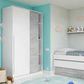 Penderie gris clair 2 portes moderne