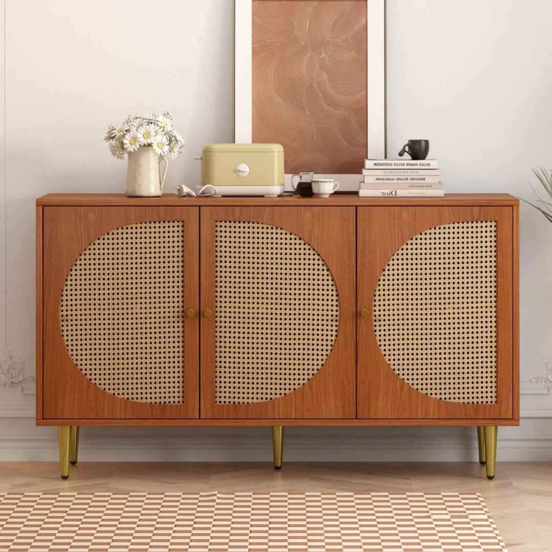 Buffet pieds metalliques marron 129.8 x 40 x 76 cm