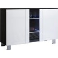Buffet gris clair, trois portes, assemblage facile