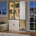 Armoire vitree gris 10 etageres, ideal pour salon et cuisine