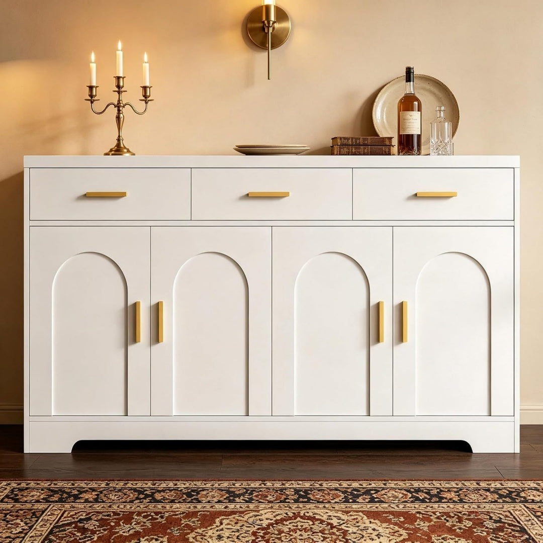 Buffet avec 4 portes gris clair
