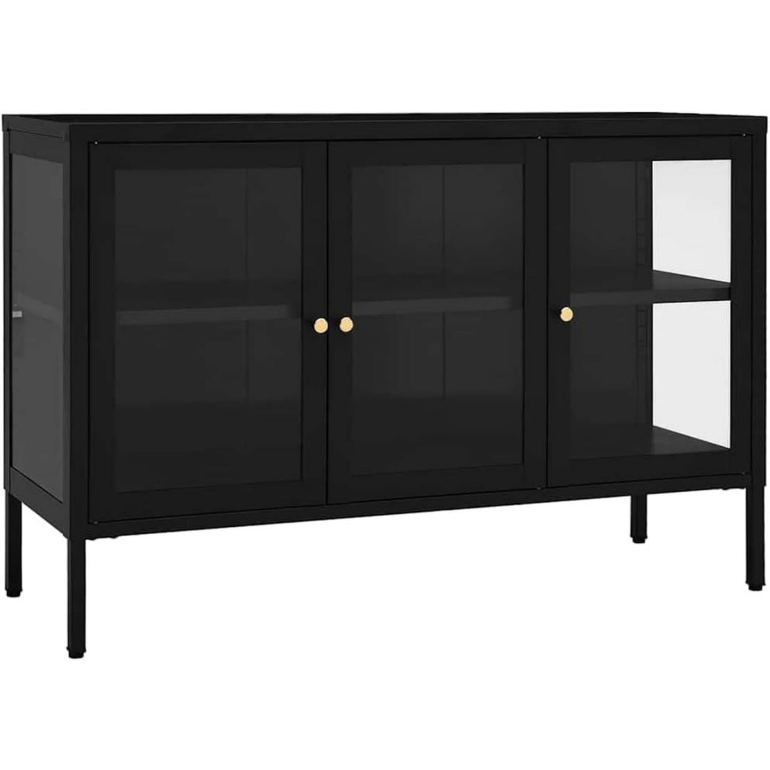Buffet noir finition soignee 105 x 35 x 70 cm