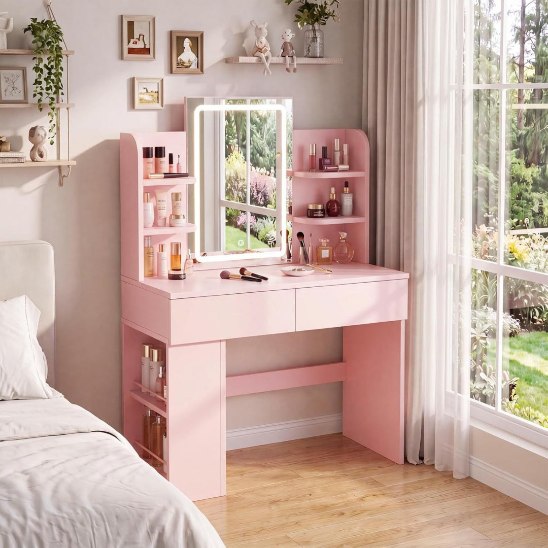Moderne coiffeuse avec 6 etageres