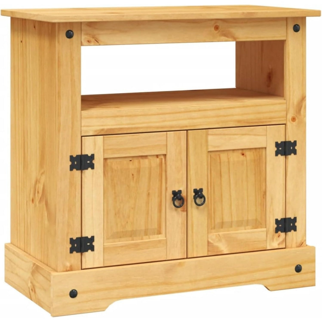 Meuble TV contemporain en bois massif 1 niche orange