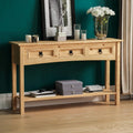 Table console vert fonce avec 3 tiroirs, allure contemporaine